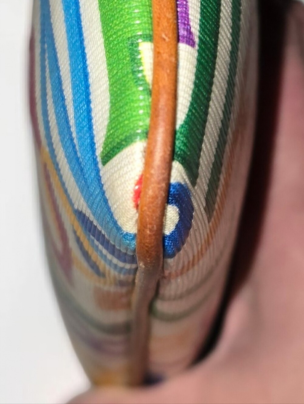 Vintage Dooney & Bourke Retro Grafica Large Slim Wristlet w/ Rainbow Zipper - Picture 5 of 12